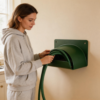 🌿 Space-Saving | Heavy-Duty Metal Hose Storage | Clean Wall-Mounted Garden Organizer